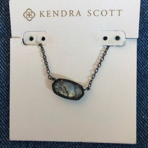 NWOT Kendra Scott Elisa Gunmetal Abalone